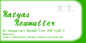 matyas neumuller business card